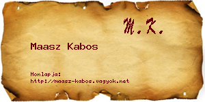 Maasz Kabos névjegykártya